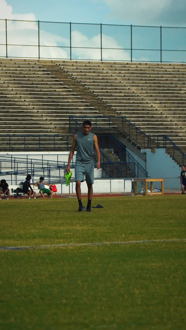 Athlete on an open field