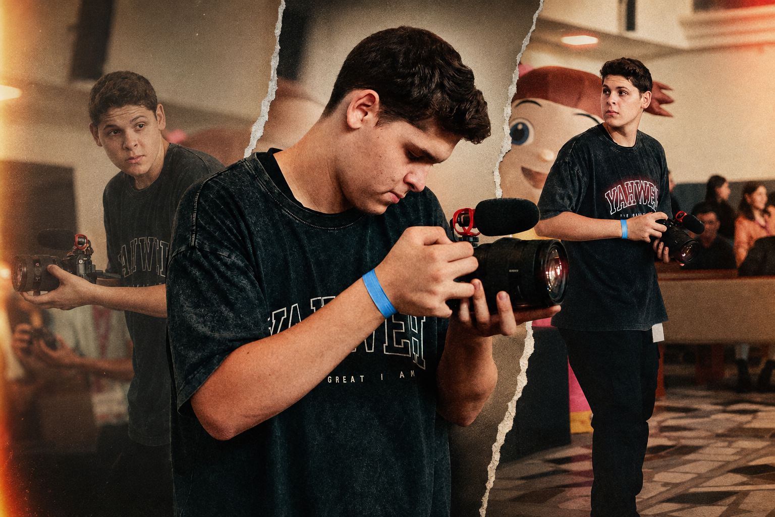 Phillip Silva photographing and filming at an event